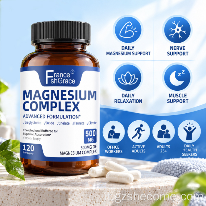 Shecome Magnesium Complex Capsule Supporto per il sonno muscolare